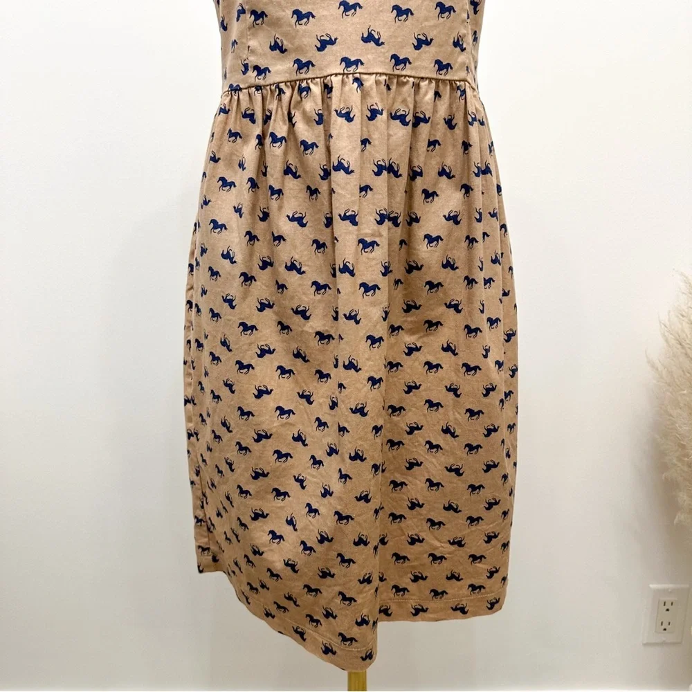 Vintage Inspired Brown Horse Printed Dress - Picture 10 of 10